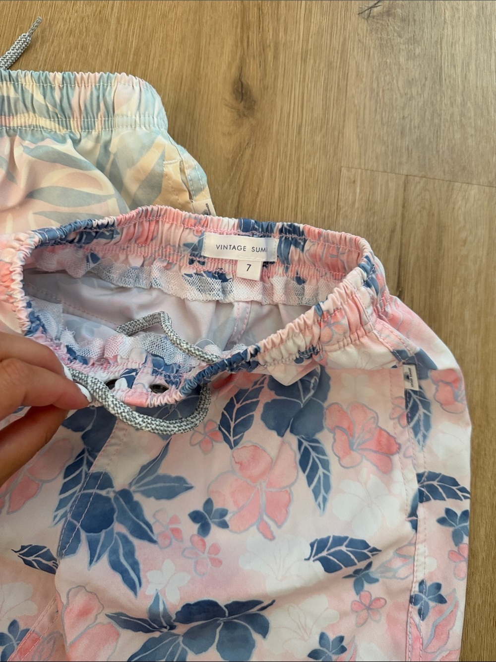 Vintage Summer Kids' Tropical Print Volley Swim Trunks - Picture 2 of 3